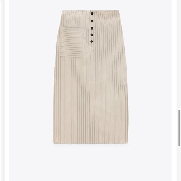 ZARA STRIPED MIDI SKIRT - Picture 4 of 7